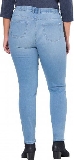 Ulla Popken Rhinestone Detail Stretch Fit Jeans Light Blue Denim - Džinsai & Kelnės Didelėse Dydžiuose – Plus Size - 