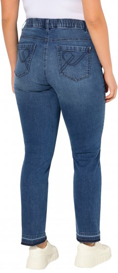 Ulla Popken Fringed Hem Stretch Fit Jeans Denim Blue - Džinsai & Kelnės Didelėse Dydžiuose – Plus Size - 