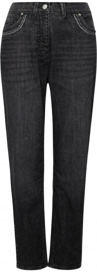 Ulla Popken Rivet Detail Mom Jeans Denim Blue - Džinsai & Kelnės Didelėse Dydžiuose – Plus Size - 