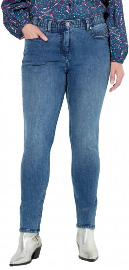 Ulla Popken Decorative Pocket Slim Stretch Jeans Blue Denim - Džinsai & Kelnės Didelėse Dydžiuose – Plus Size - 
