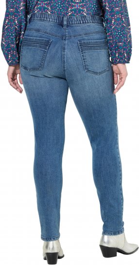 Ulla Popken Decorative Pocket Slim Stretch Jeans Blue Denim - Džinsai & Kelnės Didelėse Dydžiuose – Plus Size - 