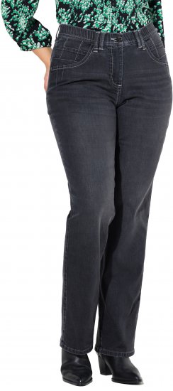 Ulla Popken Wide Leg Mandy Jeans Black - Džinsai & Kelnės Didelėse Dydžiuose – Plus Size - 