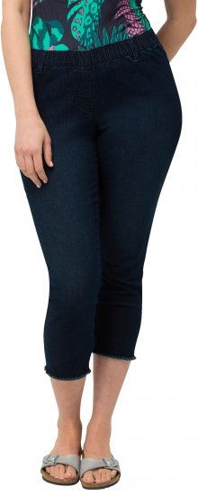 Ulla Popken Cropped Raw Hem Jeggings Denim Blue - Džinsai & Kelnės Didelėse Dydžiuose – Plus Size - 