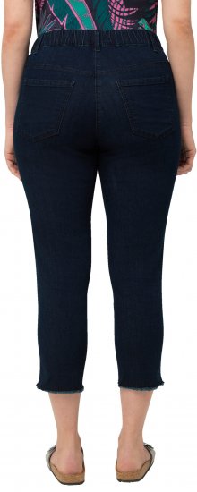 Ulla Popken Cropped Raw Hem Jeggings Denim Blue - Džinsai & Kelnės Didelėse Dydžiuose – Plus Size - 