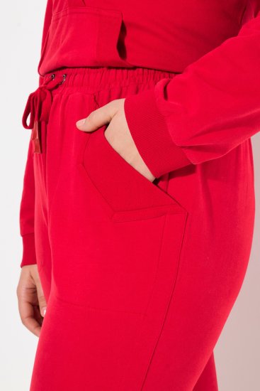 Ulla Popken Elastic Waist Sweatpants Red - Džinsai & Kelnės Didelėse Dydžiuose – Plus Size - 