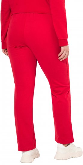 Ulla Popken Elastic Waist Sweatpants Red - Džinsai & Kelnės Didelėse Dydžiuose – Plus Size - 