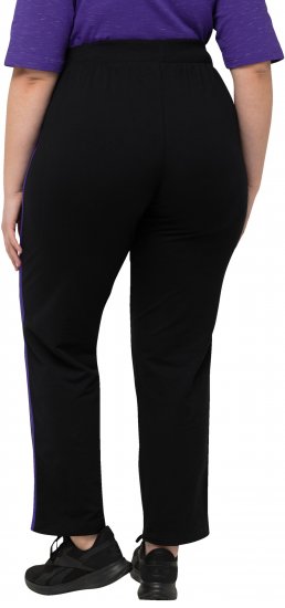 Ulla Popken Striped Elastic Waist Sweatpants Black - Džinsai & Kelnės Didelėse Dydžiuose – Plus Size - 
