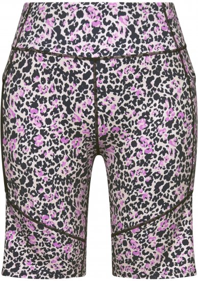 Ulla Popken Leopard Print Quick Drying Shorts Black - Džinsai & Kelnės Didelėse Dydžiuose – Plus Size - 