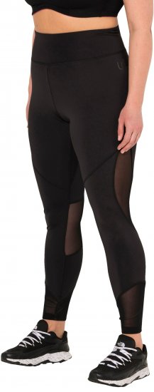 Ulla Popken Mesh Panel Leggings Black - Džinsai & Kelnės Didelėse Dydžiuose – Plus Size - 