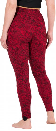 Ulla Popken Lace Print Leggings Red - Džinsai & Kelnės Didelėse Dydžiuose – Plus Size - 
