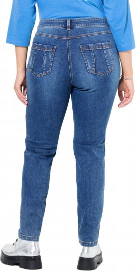 Ulla Popken Lightly Distressed Slim Leg Jeans Blue - Džinsai & Kelnės Didelėse Dydžiuose – Plus Size - 