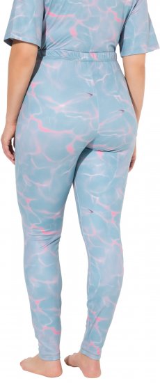 Ulla Popken Wave Print Ski Leggings Blue - Džinsai & Kelnės Didelėse Dydžiuose – Plus Size - 