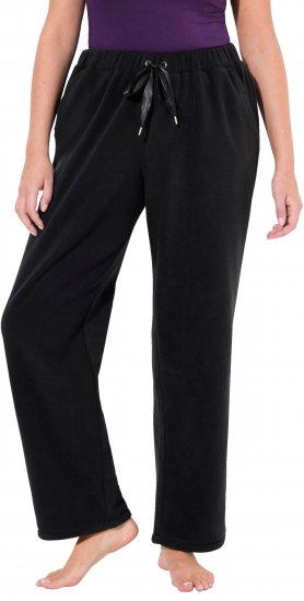 Ulla Popken Fleece Loungewear Pants Black - Džinsai & Kelnės Didelėse Dydžiuose – Plus Size - 