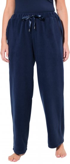 Ulla Popken Fleece Loungewear Pants Night Blue - Džinsai & Kelnės Didelėse Dydžiuose – Plus Size - 