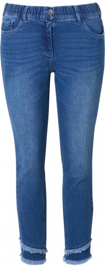 Ulla Popken Double Fringe Hem Stretch Fit Jeans Denim Blue - Džinsai & Kelnės Didelėse Dydžiuose – Plus Size - 