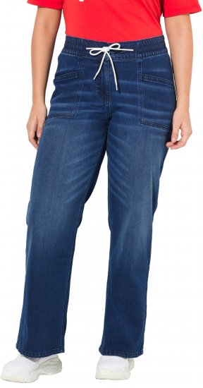 Ulla Popken Patch Pocket Elastic Waist Jeans Denim Blue - Džinsai & Kelnės Didelėse Dydžiuose – Plus Size - 