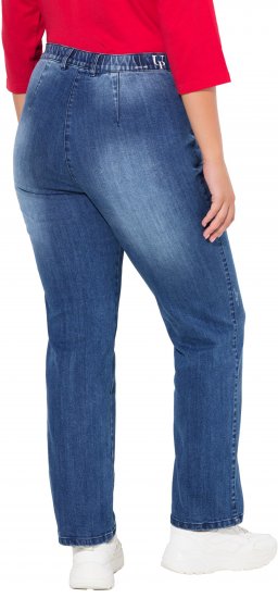 Ulla Popken Tapered Leg Lightly Distressed Jeans Denim Blue - Džinsai & Kelnės Didelėse Dydžiuose – Plus Size - 
