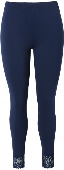 Ulla Popken Lace Trim Leggings Navy - Džinsai & Kelnės Didelėse Dydžiuose – Plus Size - 
