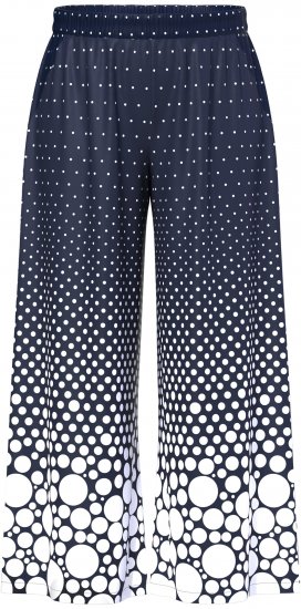 Ulla Popken Dot Gradient Wide Leg Elastic Waist Palazzo Pants Grey - Džinsai & Kelnės Didelėse Dydžiuose – Plus Size - 
