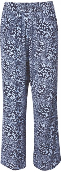 Ulla Popken Patch Print Elastic Waist Pants Navy - Džinsai & Kelnės Didelėse Dydžiuose – Plus Size - 
