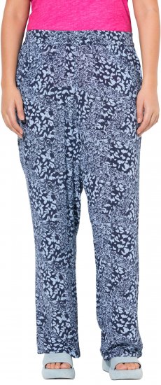 Ulla Popken Patch Print Elastic Waist Pants Navy - Džinsai & Kelnės Didelėse Dydžiuose – Plus Size - 