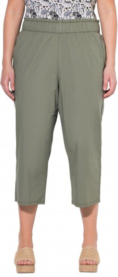 Ulla Popken Stretch Fit Paper Bag Culottes Green - Džinsai & Kelnės Didelėse Dydžiuose – Plus Size - 