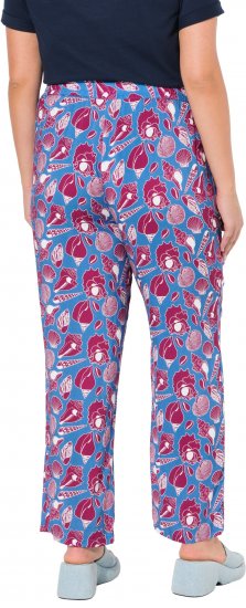 Ulla Popken Seashell Print Elastic Waist Pants Blue - Džinsai & Kelnės Didelėse Dydžiuose – Plus Size - 