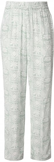 Ulla Popken Mosaic Print Elastic Waist Pants White - Džinsai & Kelnės Didelėse Dydžiuose – Plus Size - 