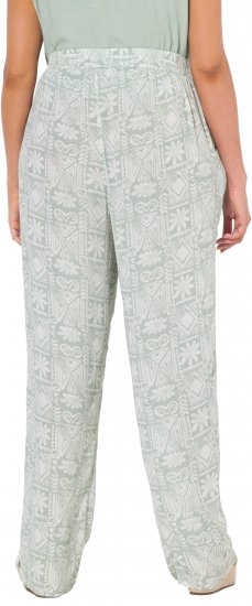 Ulla Popken Mosaic Print Elastic Waist Pants White - Džinsai & Kelnės Didelėse Dydžiuose – Plus Size - 