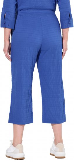 Ulla Popken Textured Elastic Waist Cropped Pants Opal Green - Džinsai & Kelnės Didelėse Dydžiuose – Plus Size - 