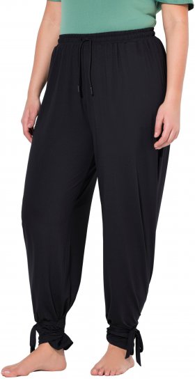 Ulla Popken Quick Drying Split Leg Elastic Waist Joggers Black - Džinsai & Kelnės Didelėse Dydžiuose – Plus Size - 