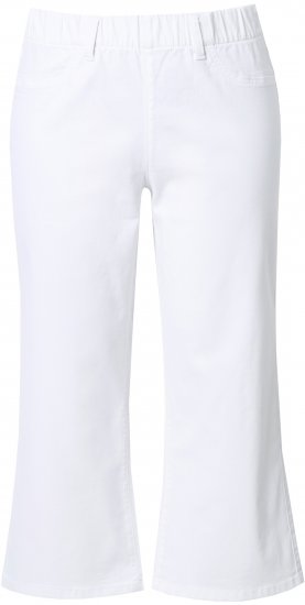 Ulla Popken Wide Leg Twill Mary Fit Culottes White - Džinsai & Kelnės Didelėse Dydžiuose – Plus Size - 