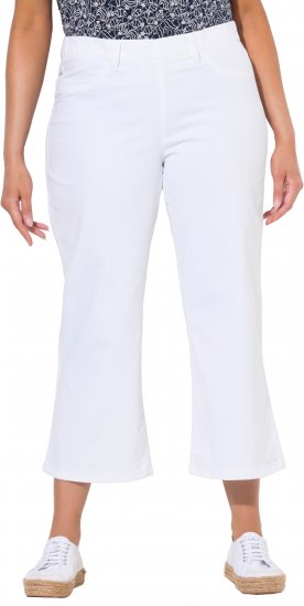 Ulla Popken Wide Leg Twill Mary Fit Culottes White - Džinsai & Kelnės Didelėse Dydžiuose – Plus Size - 