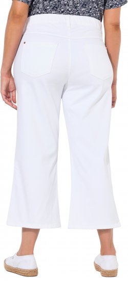 Ulla Popken Wide Leg Twill Mary Fit Culottes White - Džinsai & Kelnės Didelėse Dydžiuose – Plus Size - 