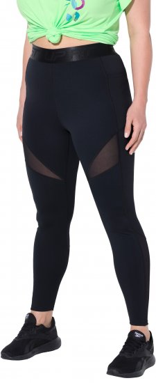 Ulla Popken Mesh Panel Quick Drying Performance Leggings Black - Džinsai & Kelnės Didelėse Dydžiuose – Plus Size - 