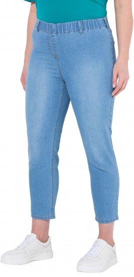 Ulla Popken Cropped Jeggings Light Blue Denim - Džinsai & Kelnės Didelėse Dydžiuose – Plus Size - 