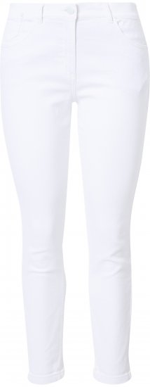Ulla Popken White Denim Stretch Fit Jeans Snow White - Džinsai & Kelnės Didelėse Dydžiuose – Plus Size - 