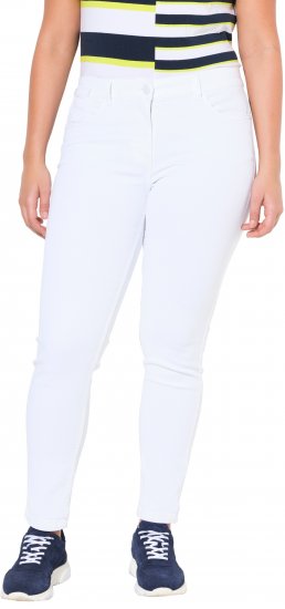 Ulla Popken White Denim Stretch Fit Jeans Snow White - Džinsai & Kelnės Didelėse Dydžiuose – Plus Size - 