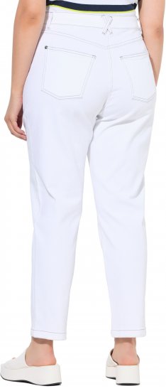 Ulla Popken Used Look 5 Pocket Comfy Waistband Mom Jeans Snow White - Džinsai & Kelnės Didelėse Dydžiuose – Plus Size - 