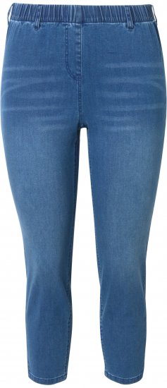 Ulla Popken Cropped Denim Look Stretch Fit Leggings Light Blue Denim - Džinsai & Kelnės Didelėse Dydžiuose – Plus Size - 