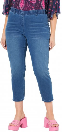 Ulla Popken Cropped Denim Look Stretch Fit Leggings Light Blue Denim - Džinsai & Kelnės Didelėse Dydžiuose – Plus Size - 