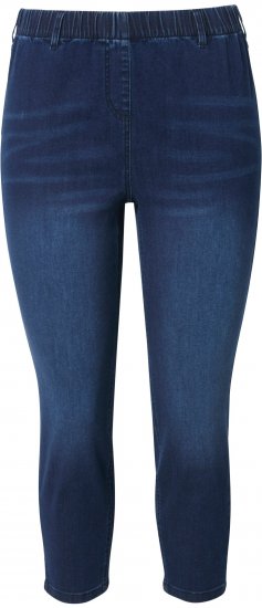 Ulla Popken Cropped Denim Look Stretch Fit Leggings Denim Blue - Džinsai & Kelnės Didelėse Dydžiuose – Plus Size - 