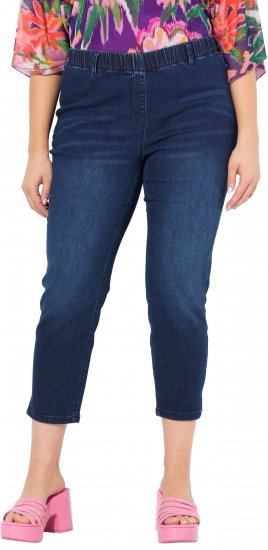 Ulla Popken Cropped Denim Look Stretch Fit Leggings Denim Blue - Džinsai & Kelnės Didelėse Dydžiuose – Plus Size - 