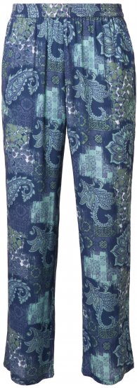 Ulla Popken Patchwork Paisley Elastic Waist Pants Blue - Džinsai & Kelnės Didelėse Dydžiuose – Plus Size - 