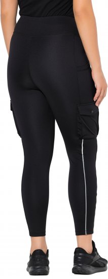 Ulla Popken Cargo Pocket Fleece Lined Sports Leggings Black - Džinsai & Kelnės Didelėse Dydžiuose – Plus Size - 