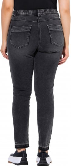 Ulla Popken Raw Edge Stretch Fit Jeans Black - Džinsai & Kelnės Didelėse Dydžiuose – Plus Size - 