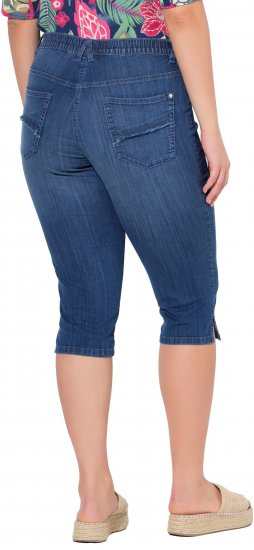 Ulla Popken Denim Elastic Waist Capres Blue Denim - Džinsai & Kelnės Didelėse Dydžiuose – Plus Size - 
