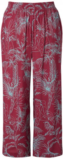 Ulla Popken Wide Leg Elastic Waist Jungle Print Palazzo Pants Brown - Džinsai & Kelnės Didelėse Dydžiuose – Plus Size - 