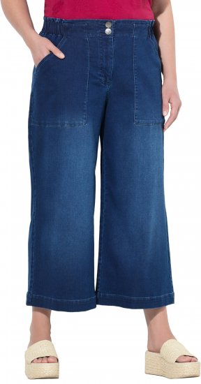 Ulla Popken Denim Culottes Denim Blue - Džinsai & Kelnės Didelėse Dydžiuose – Plus Size - 