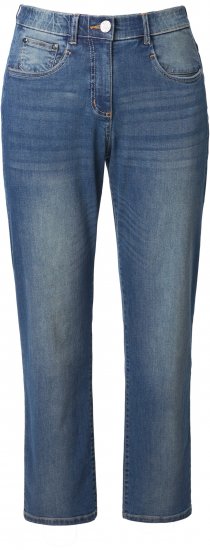 Ulla Popken Decorative Seam Stretch Fit Boyfriend Jeans Blue - Džinsai & Kelnės Didelėse Dydžiuose – Plus Size - 